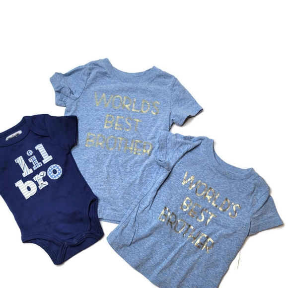 Mudpie and cat and Jack brother shirts 3m 24m 2t - Picture 2 of 5